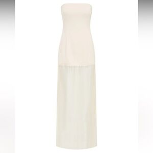 SNDYS Chloe Sheer Dress in Chalk